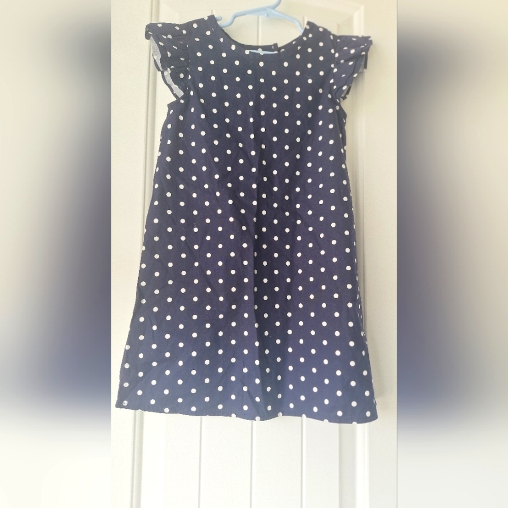 Navy Polka Dot Kids Dress
